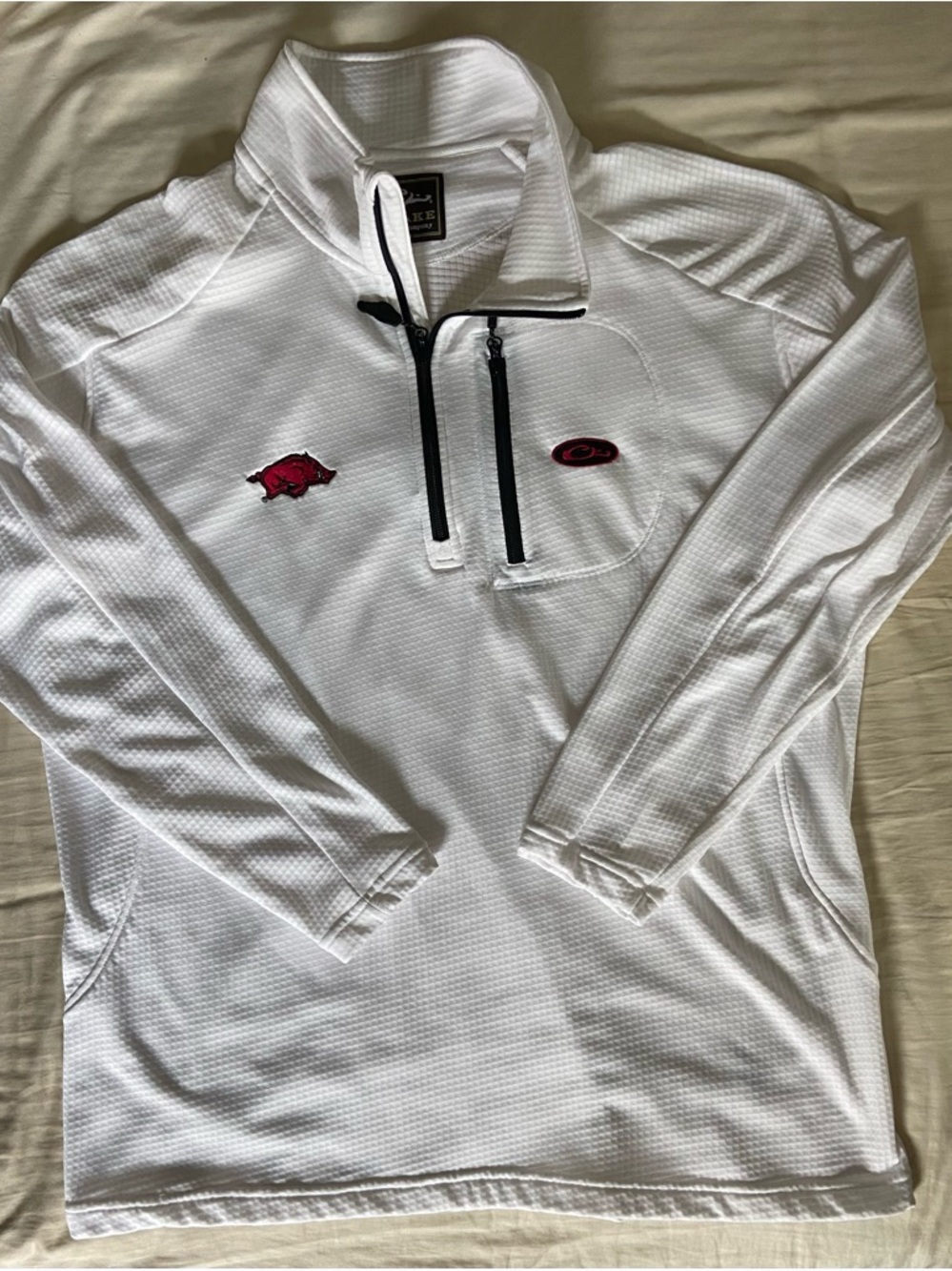 Drake Arkansas Razorbacks 1/4 Zip Waffle Fleece Pullover 2XL